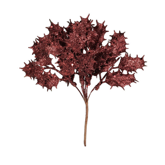 Burgundy Glitter Holly Pick