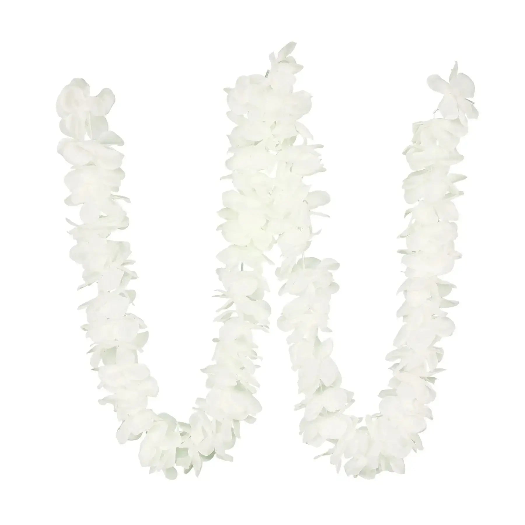 White flower leis for wedding, party, or tropical celebration decor