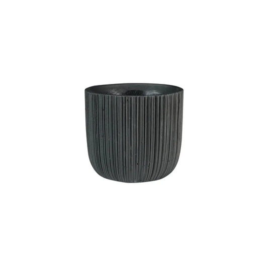 Vogue Black Linear Pot (H11cm x Dia12cm)