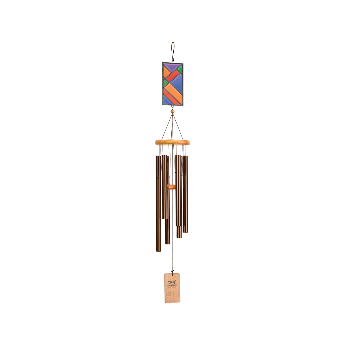 Bronze Wind Chime with Stained Glass (86cm)