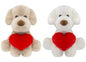 Assorted Puppy with Love Heart Plush (26cm)