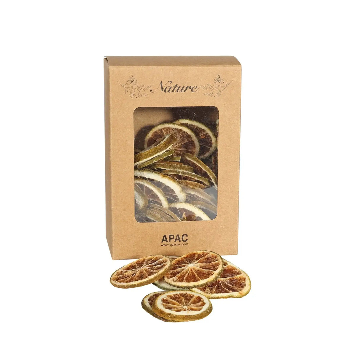 Dried citrus slices in natural kraft box, perfect for home décor or gift occasions