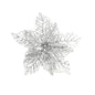 Silver Glitter Poinsettia with Clip (23cm)