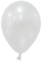 White Metallic Round Shape Latex Balloon - 5 inch (Pk 100)