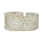 Luxury festive ribbon with gold snowflake design for holiday gift wrapping and home décor