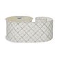 Cream Wired Ribbon with Gold Diamond Detailing (63mm x 10 yards)