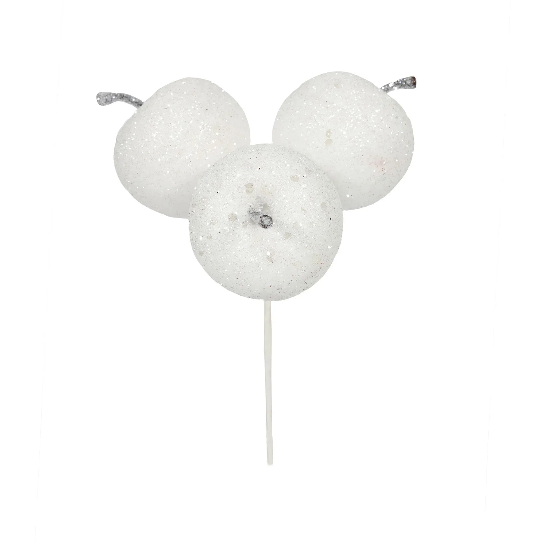 Frosted artificial white apples pick for holiday centerpieces or seasonal home decor