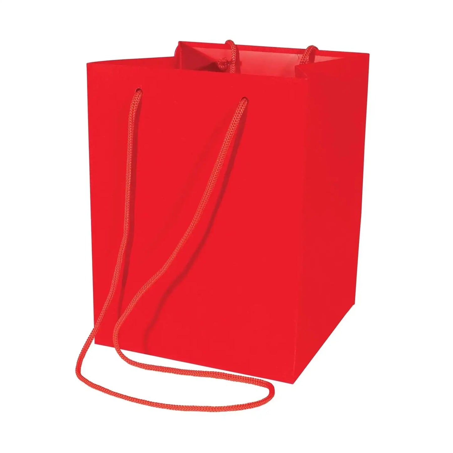 Vibrant red gift bag with rope handles, perfect for birthdays and celebrations