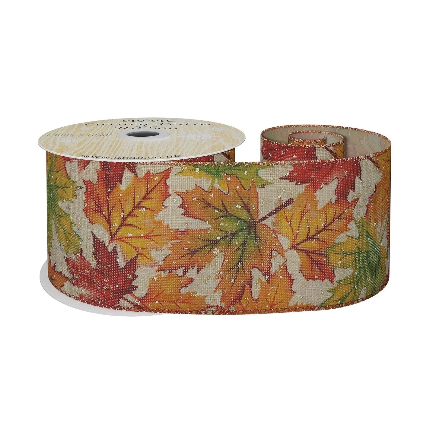 Natural Ribbon with Autumn Leaf