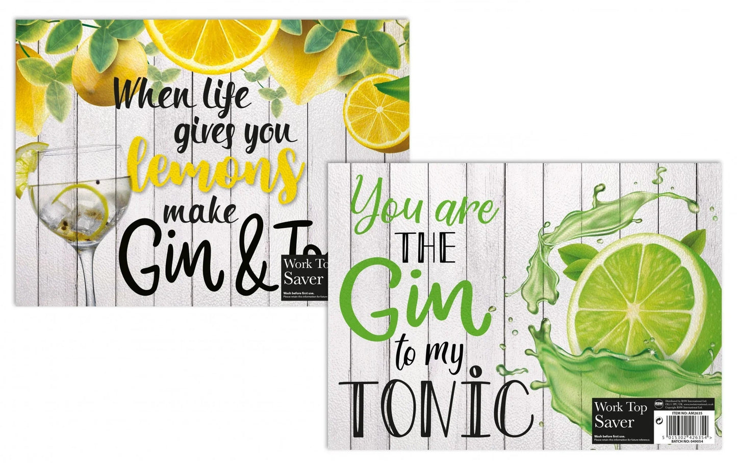Gin Themed Glass Worktop Saver