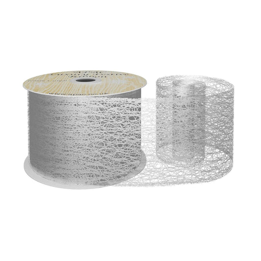 Silver Web Luxury Ribbon 63mm