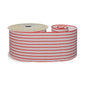 Red and White Striped Fabric Ribbon
