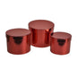 Metallic Red Hat Box (set of 3)