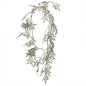 Artificial mistletoe garland with green leaves and red berries, perfect for holiday décor