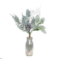Lambs Ear  Holly  Cone &amp; White Berry Flocked Spray (36cm)
