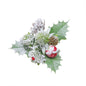 Holly  Cone Red Apple Snowy Pick