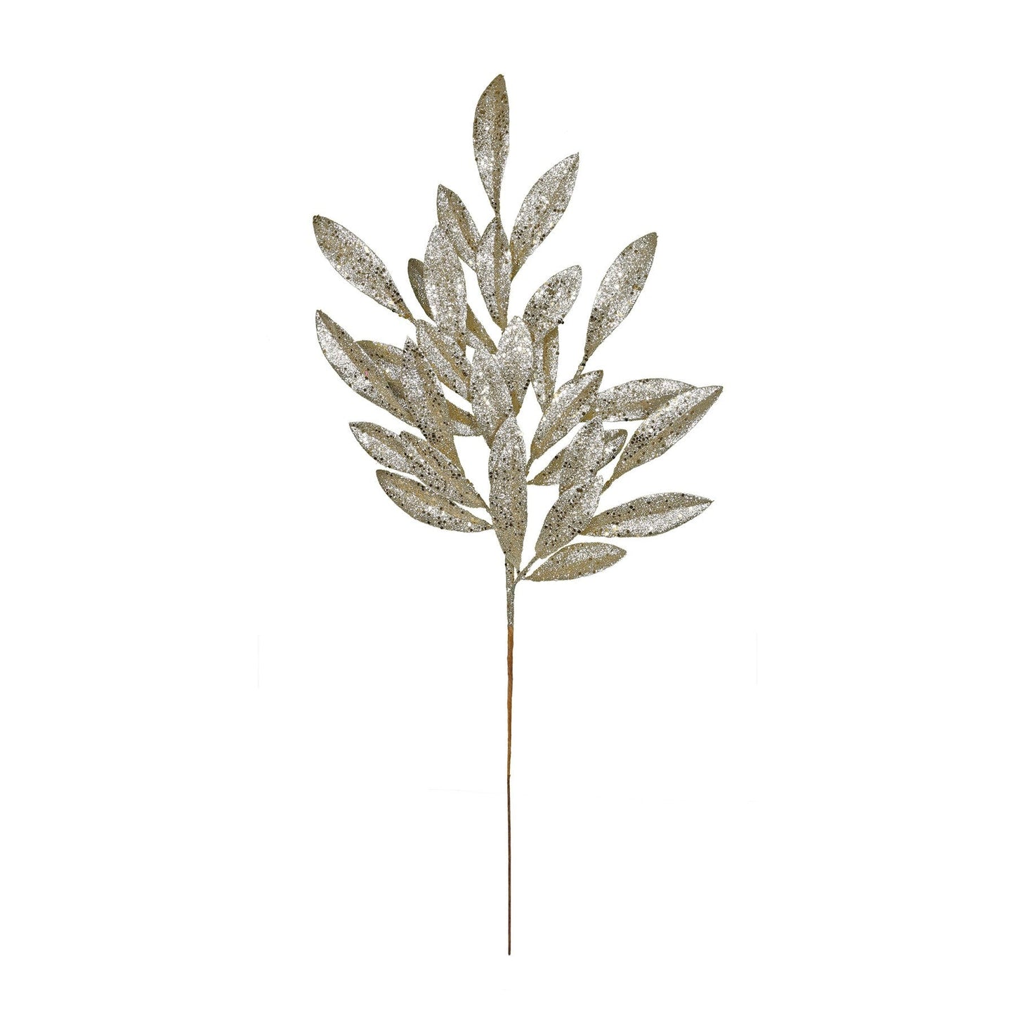 Gold Glitter Bay Leaf Spray