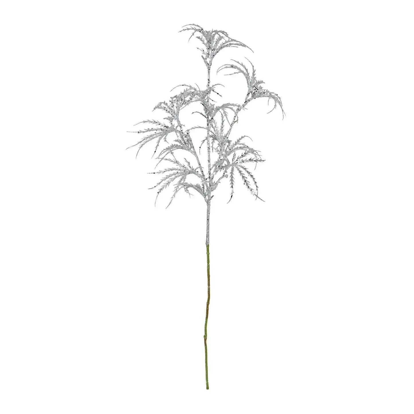 Silver Glitter Arelia Leaf Stem