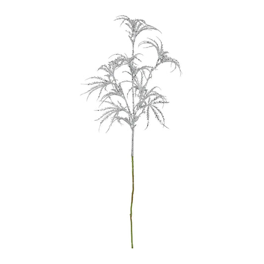 Silver Glitter Arelia Leaf Stem