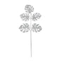 Silver Glitter monstera Leaf Spray