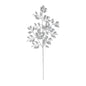 Silver Glitter Holly Leaf Spray