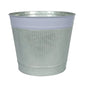 Whitewash Zinc Bucket with Lilac Band (H20.5cm)