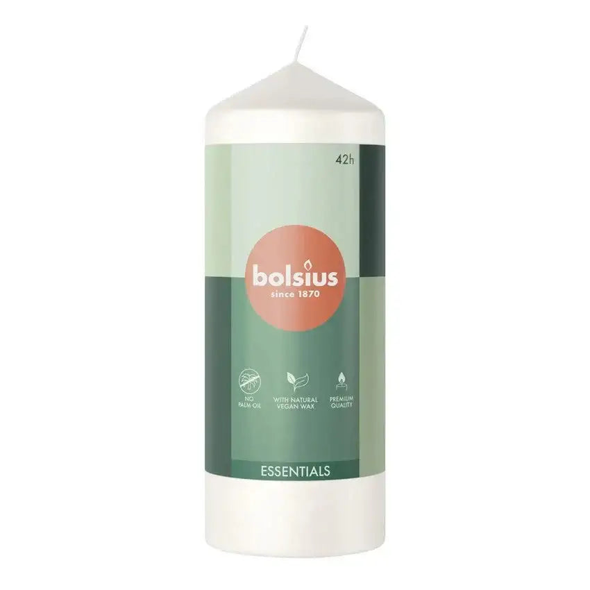 Bolsius Cloudy White Essential Pillar Candle (150mm x 58mm)