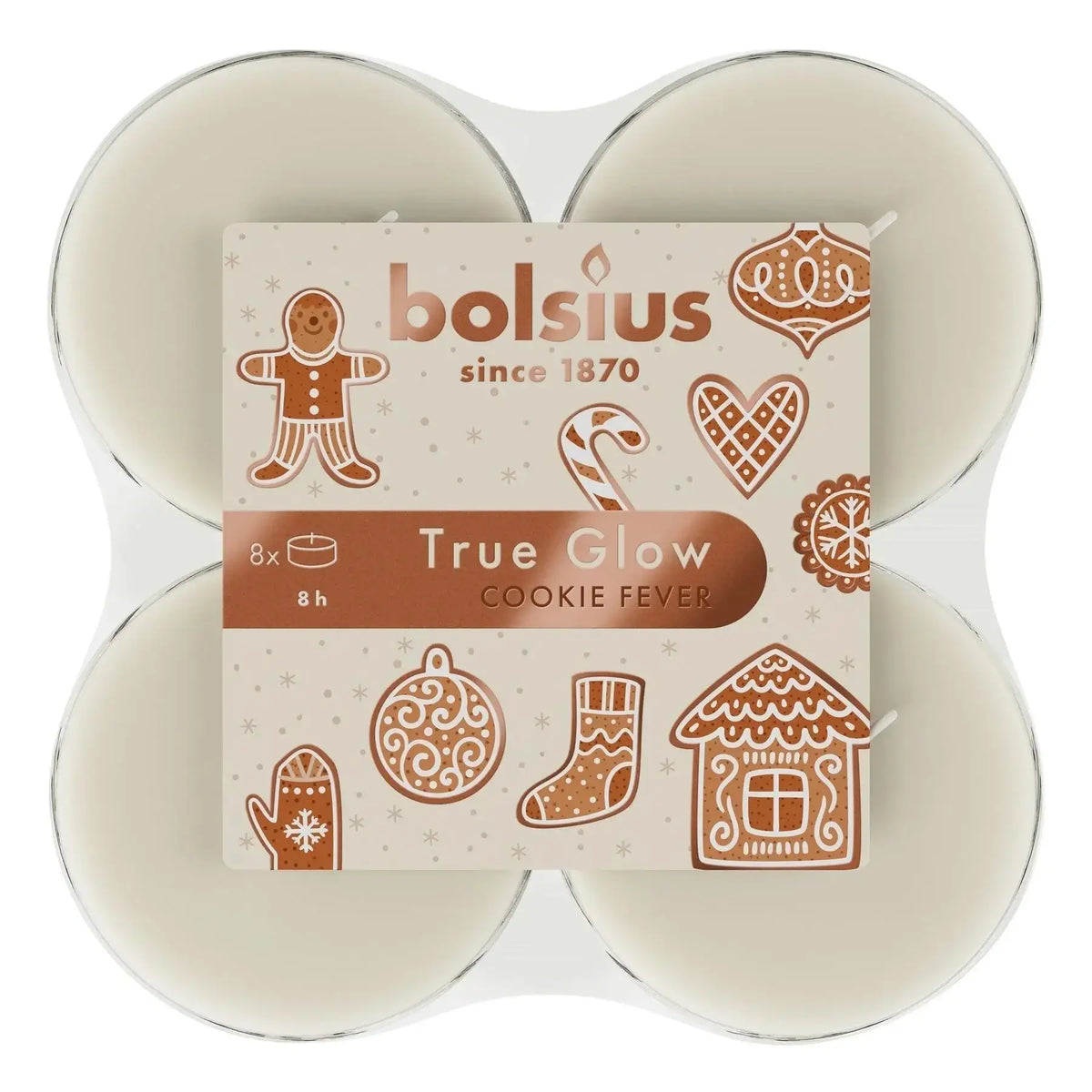 Bolsius Christmas Fragranced Tealights Pack of 8 (Cookie Fever)