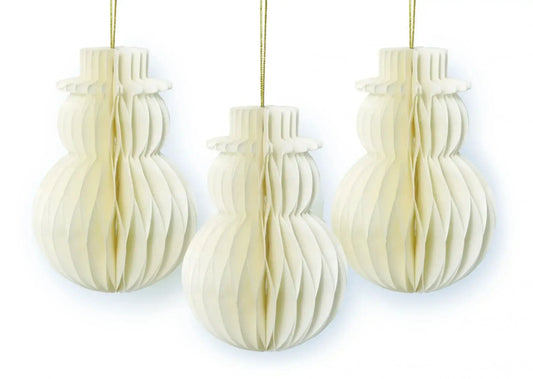 Snowmen Paper Baubles (Pack of 3)