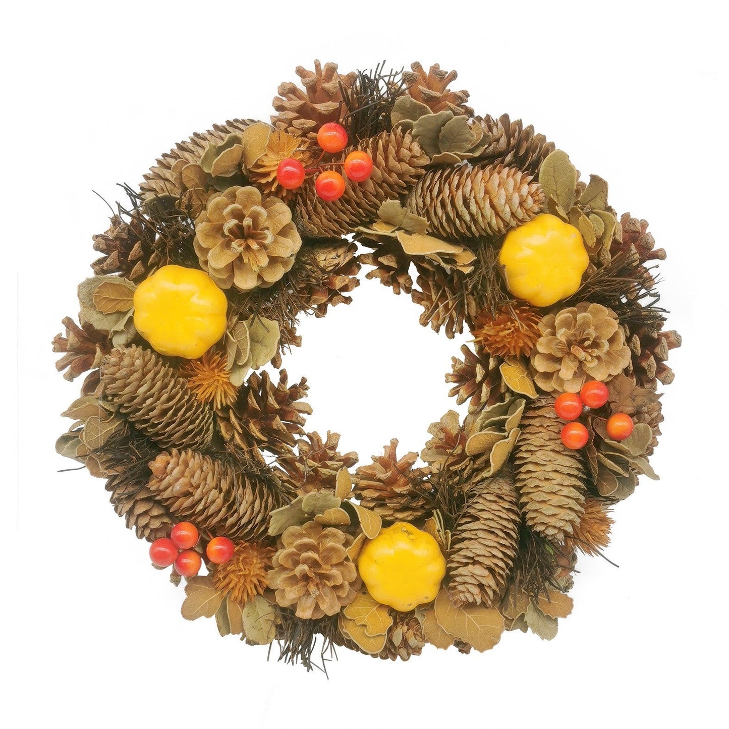 Cone and Pumpkin Autumn Wreath (30cm)