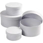 Set of white round gift boxes with lids, perfect for birthdays and celebrations