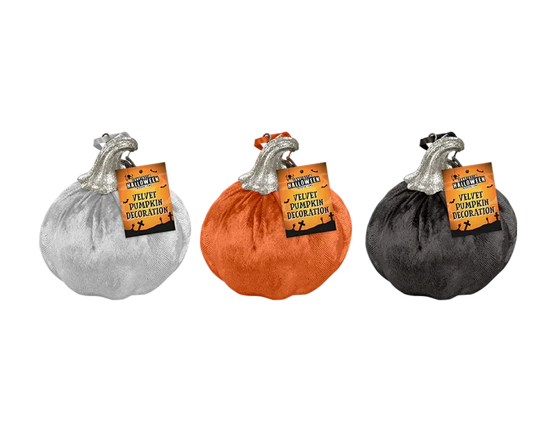 Velvet Pumpkin Decoration 8.5cm