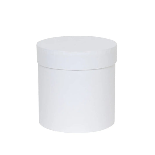 White round gift box with lid, perfect for home décor and special occasion presents