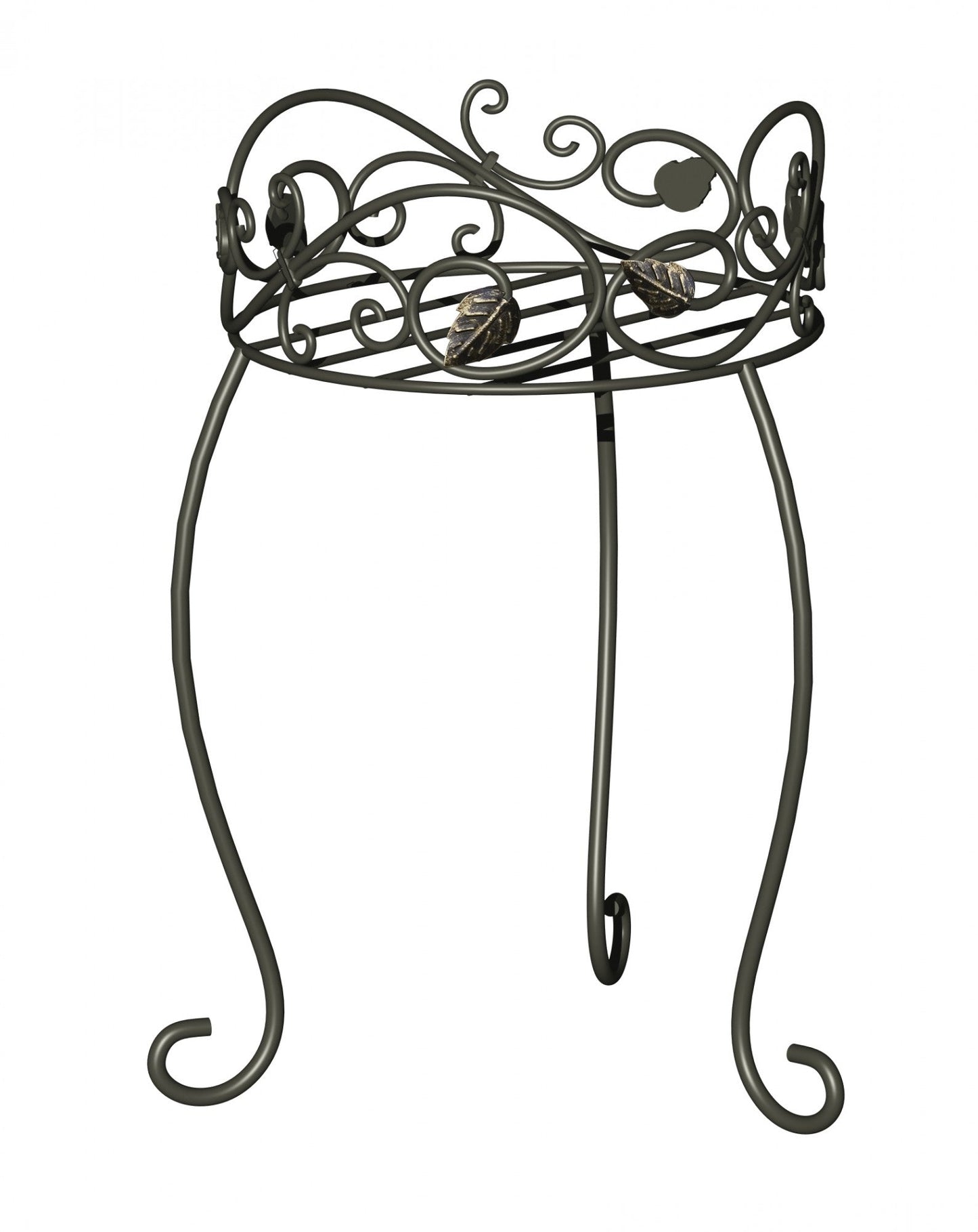 Black Scroll &amp; Ivy Metal Plant Stand (42cm H)