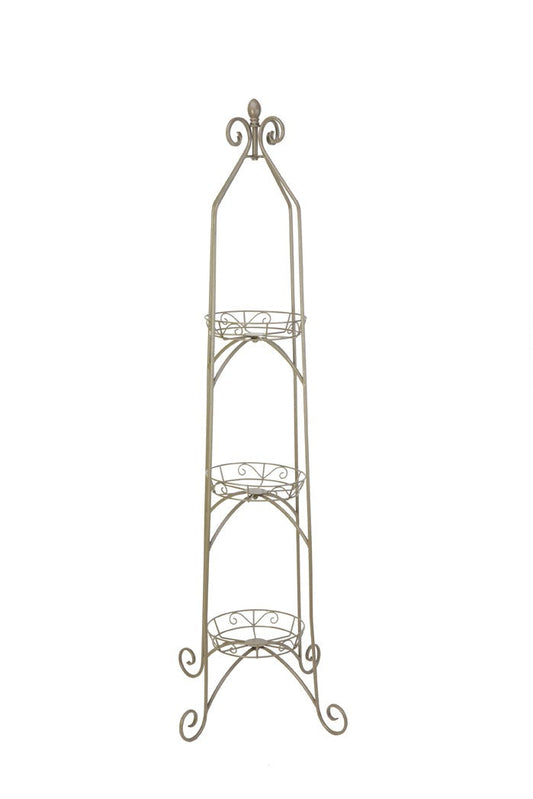 Antique Willow Scroll 3-Tier Plant Stand
