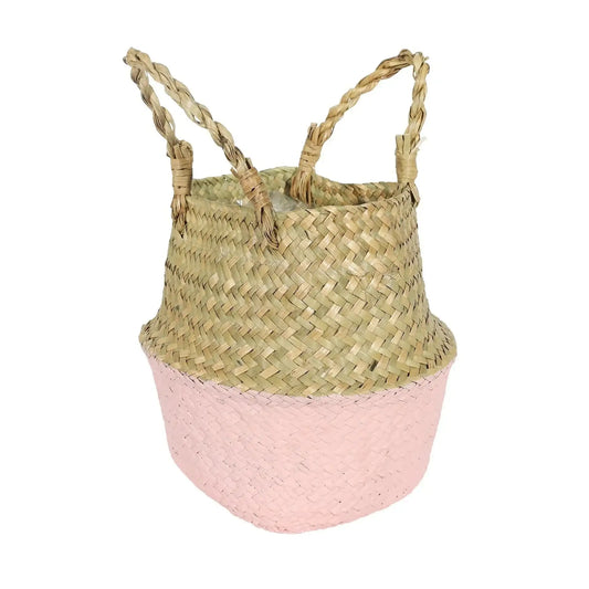 Pink and Natural Two Tone Basket (17cm)