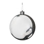 Shiny silver Christmas ornament with reflective surface, perfect for holiday tree decor and festive home accents.