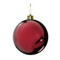 Glossy red Christmas ornament with gold cap and hanging string, perfect for holiday tree décor