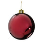 Glossy red Christmas ornament with gold cap, perfect for holiday tree décor and festive celebrations