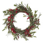 Red Berry &amp; Dark Green Leaf Wreath