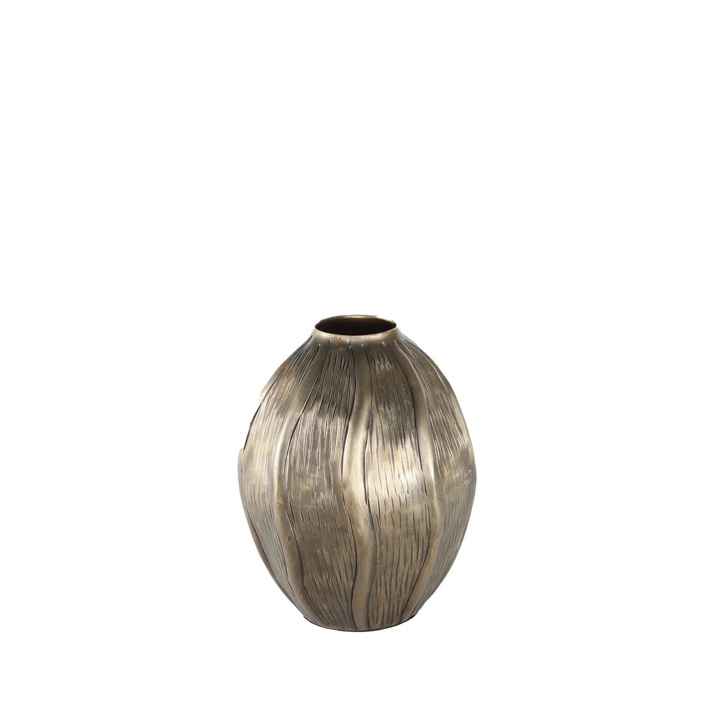 Antique Gold Eros Seed Metal Vase (19cm H)