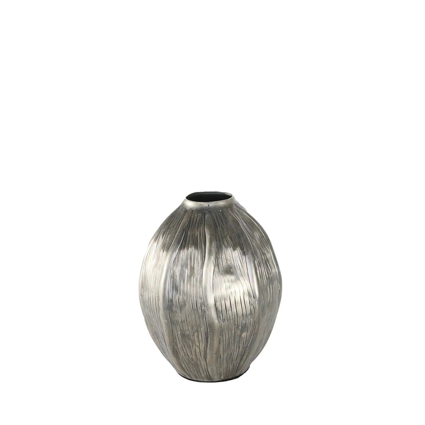 Antique Silver Eros Seed Metal Vase (19cm H)