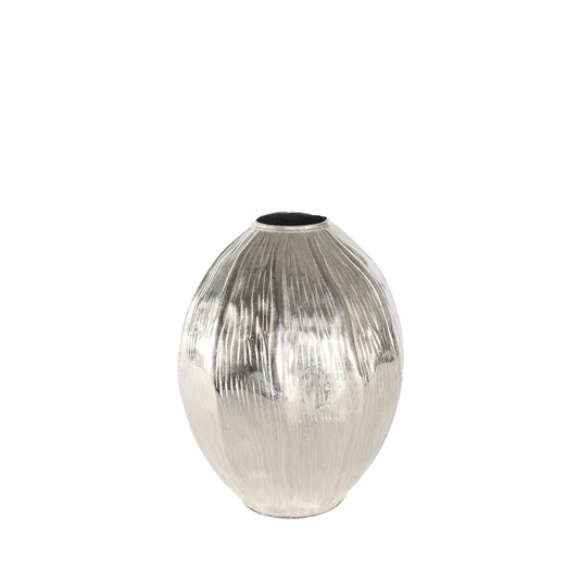 Silver Eros Seed Metal Vase (22.5cm H)