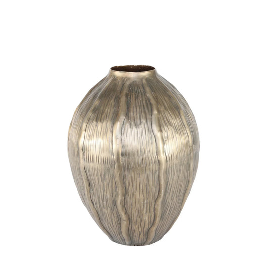 Antique Gold Eros Seed Metal Vase (29.5cm H)