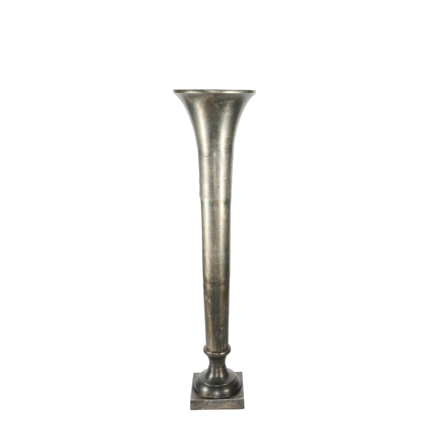 Antique Silver Poseidon Trumpet Vase (117 x 29cm)