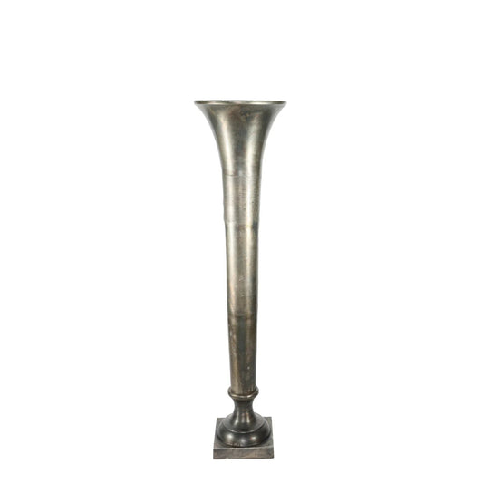 Antique Silver Poseidon Trumpet Vase (117 x 29cm)