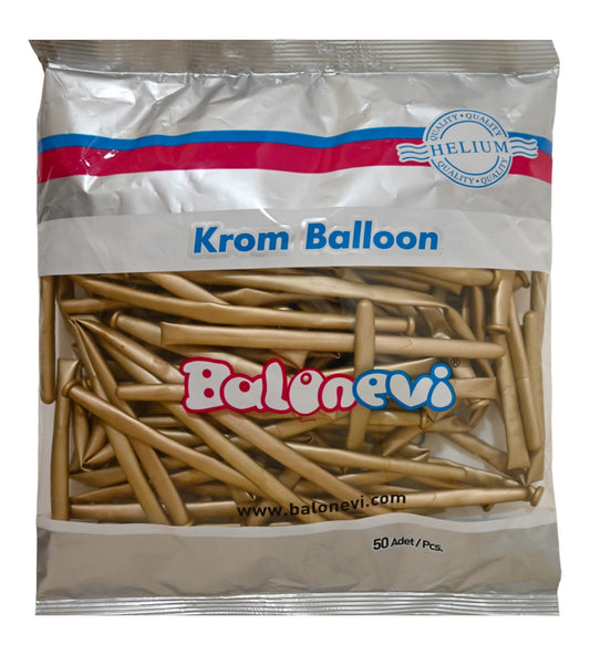 Gold Chrome Modeling Balloon (Pack of 50)