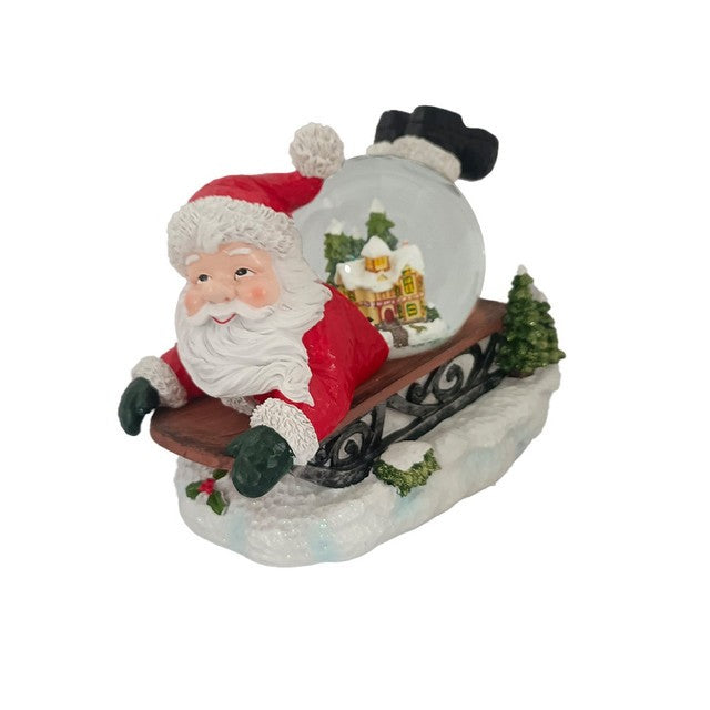 Santa and Sledge Snowglobe with Music