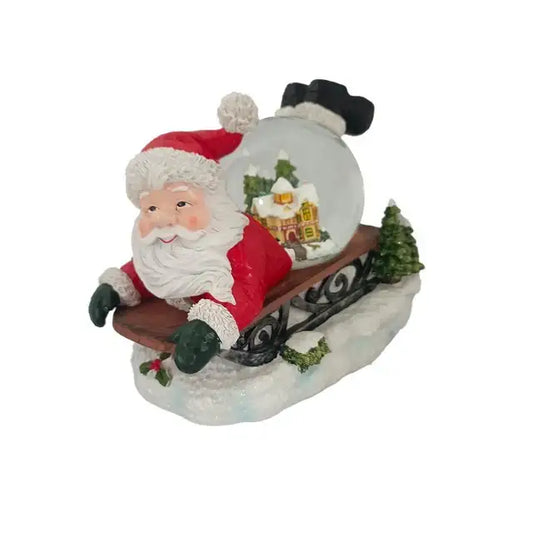 Santa and Sledge Snowglobe with Music