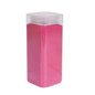 Clear plastic container filled with fine pink decorative craft sand